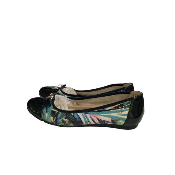 Anne Klein sport akatalya Womens Size 7  Black Multicolor side bow Ballet Flats - Picture 3 of 8